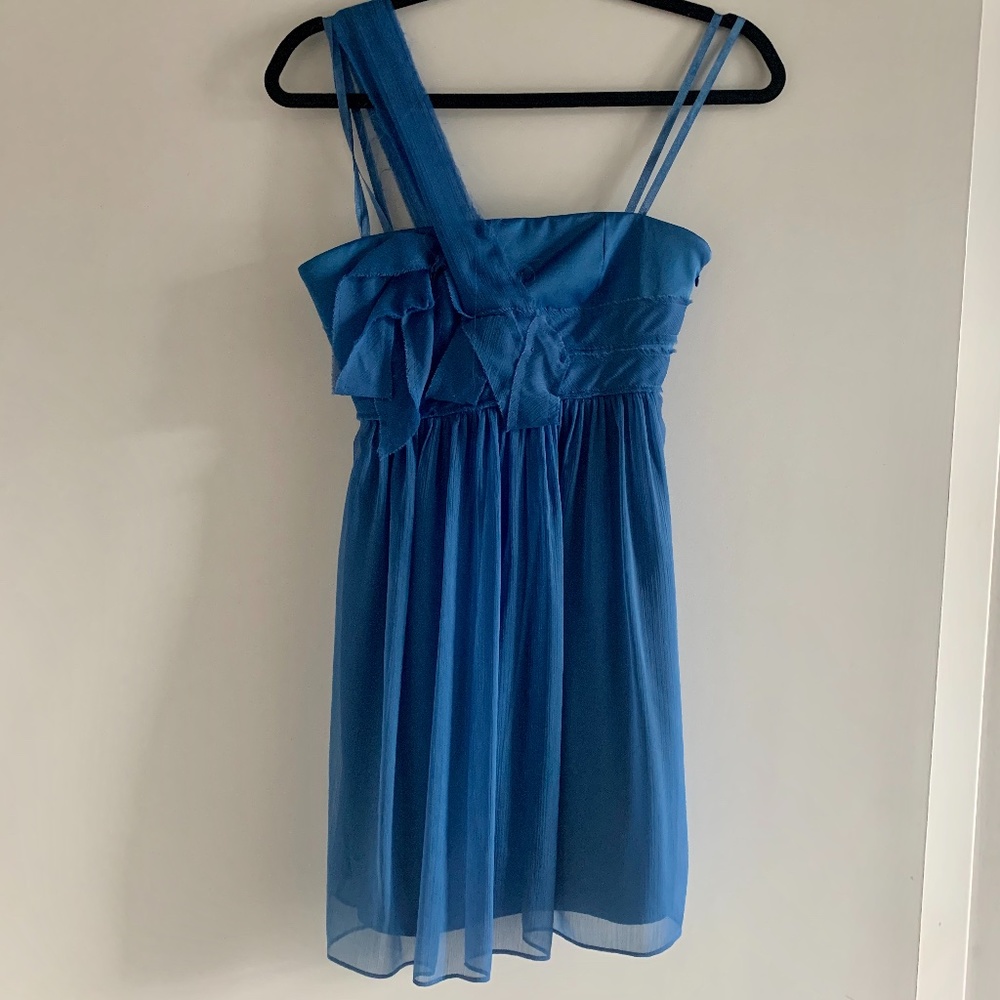 BCBGeneration Blue Chiffon Mini-Dress